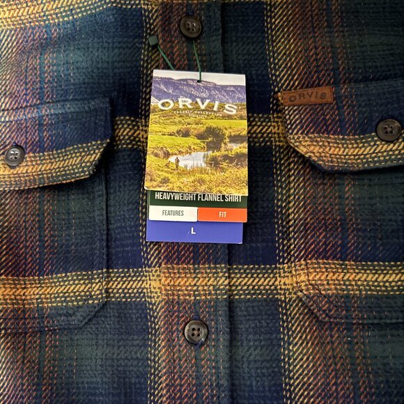 NWT ORVIS HEAVY PLAID FLANNEL SHIRT SHACKET FALL HERITAGE LARGE - Picture 3 of 8